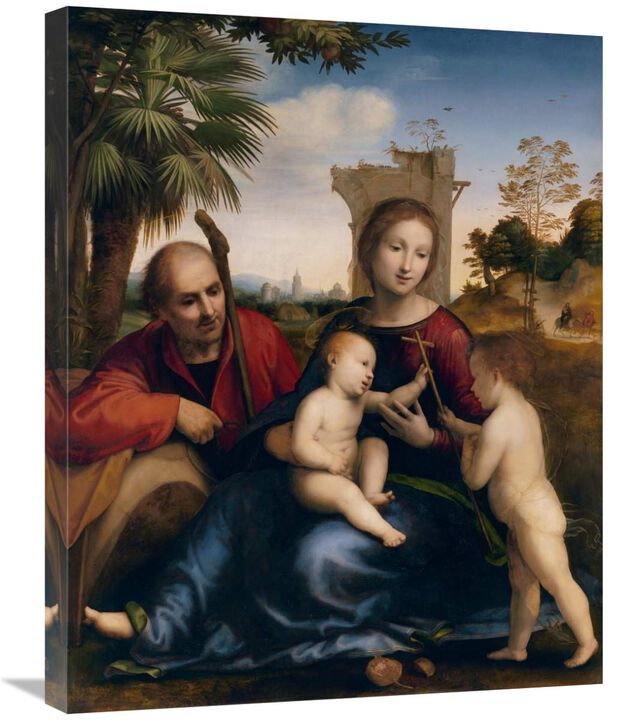 The Rest on the Flight into Egypt with St. John the Baptist-Canvas Art-22x28
