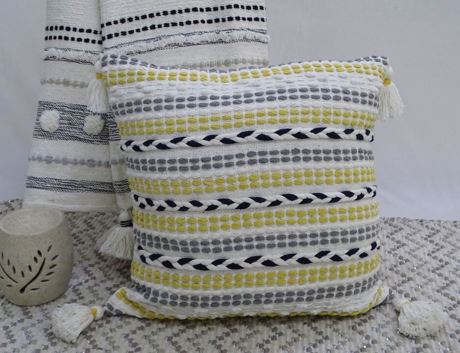 20"x20" Throw Pillow with Braids for couch