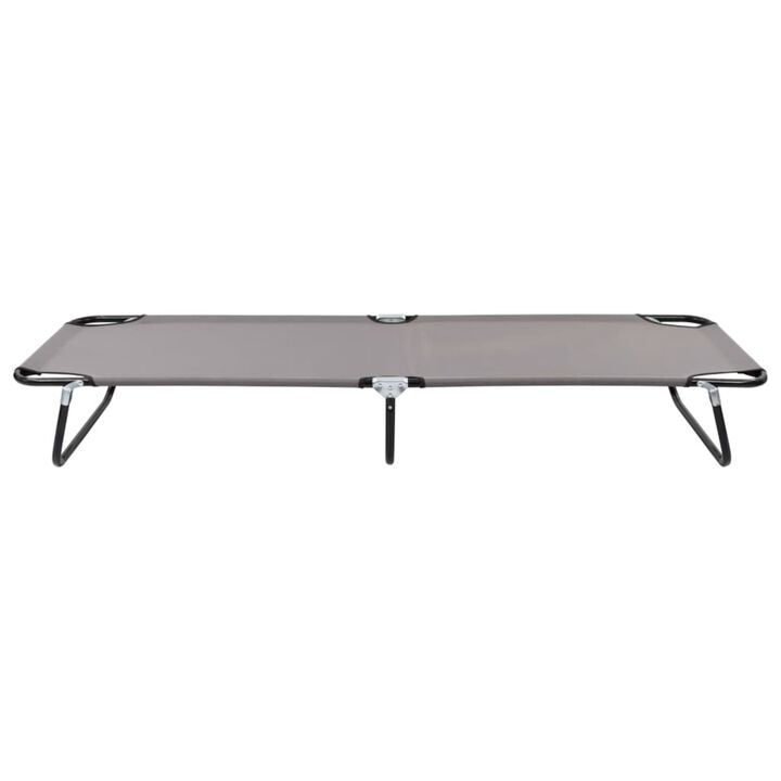 vidaXL Folding Sun Lounger Gray Steel