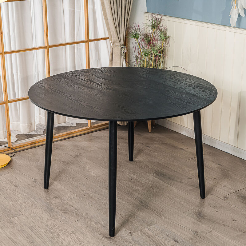Round Scandinavian Wooden Dining Table Design