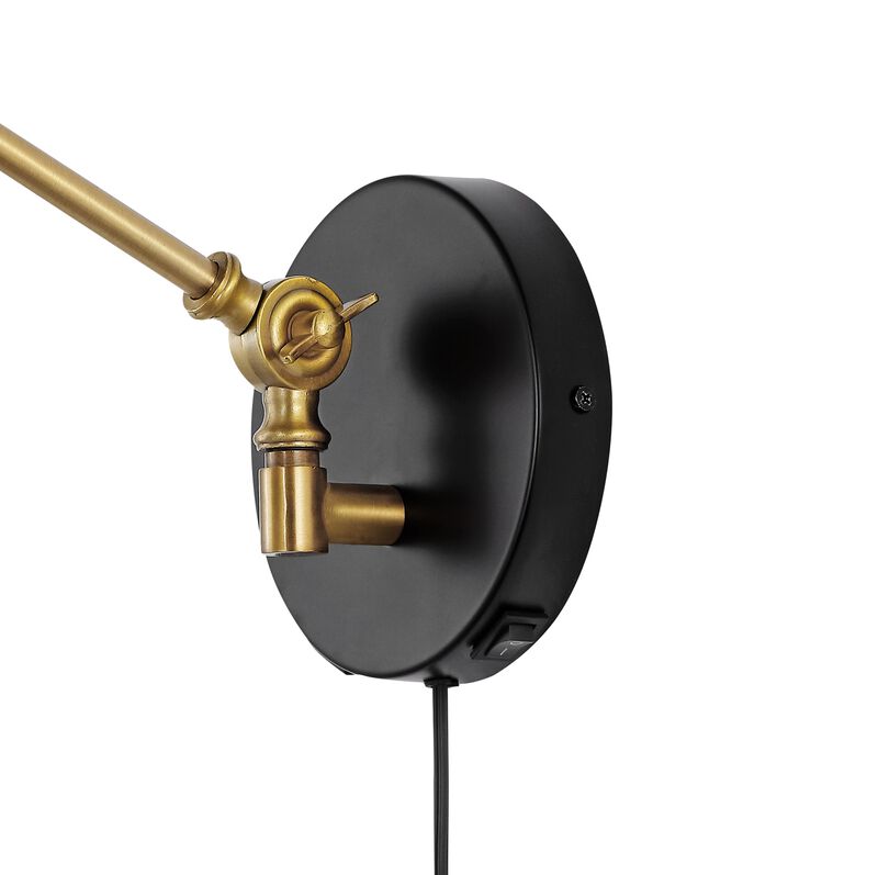 Lisa Swing Arm Modern Midcentury Iron USB Charging Port LED Sconce