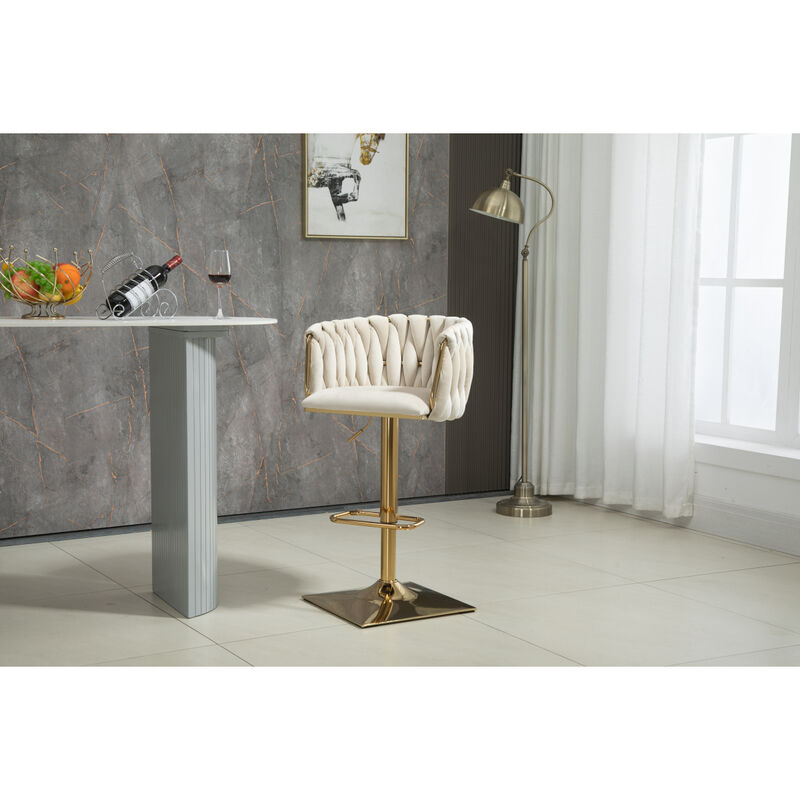 Vintage Bar Stools With Back And Footrest Counter Height Dining Chairs
