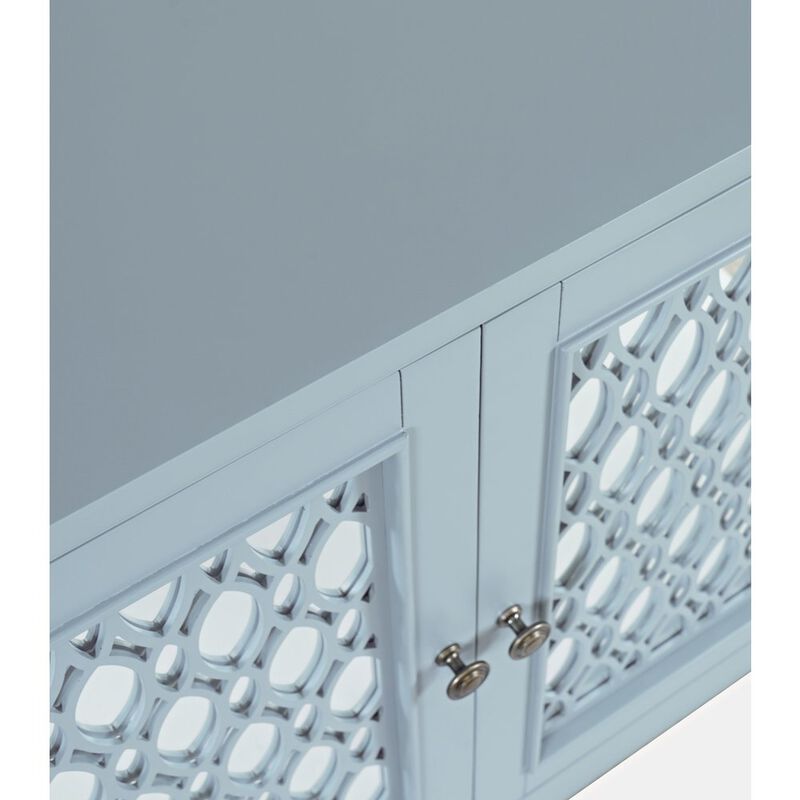 Jofran Isabella 38 Luxury Mirrored Accent Storage Cabinet