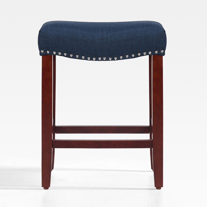 WestinTrends 24" Upholstered Saddle Seat Counter Stool