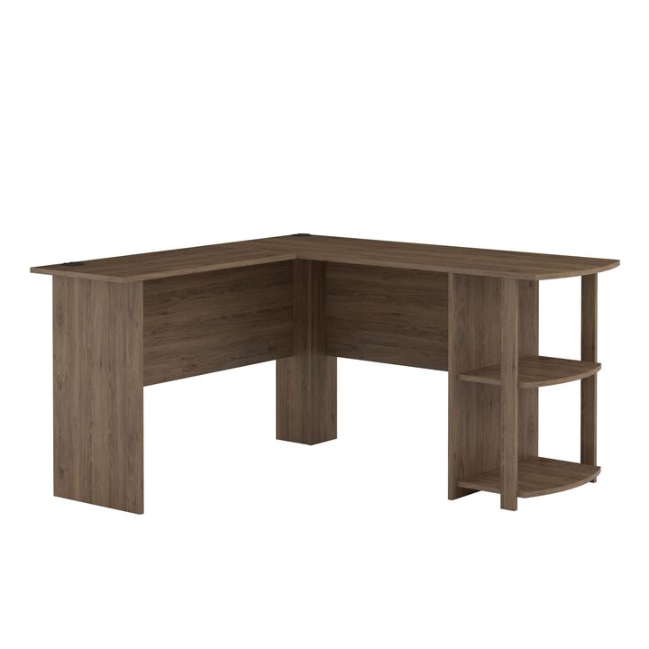 Dakota L Desk with Bookshelves
