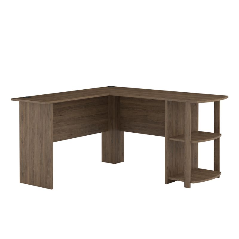 Dakota L Desk with Bookshelves