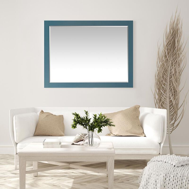 Altair 48 Rectangular Bathroom Wood Framed Wall Mirror in Royal Green