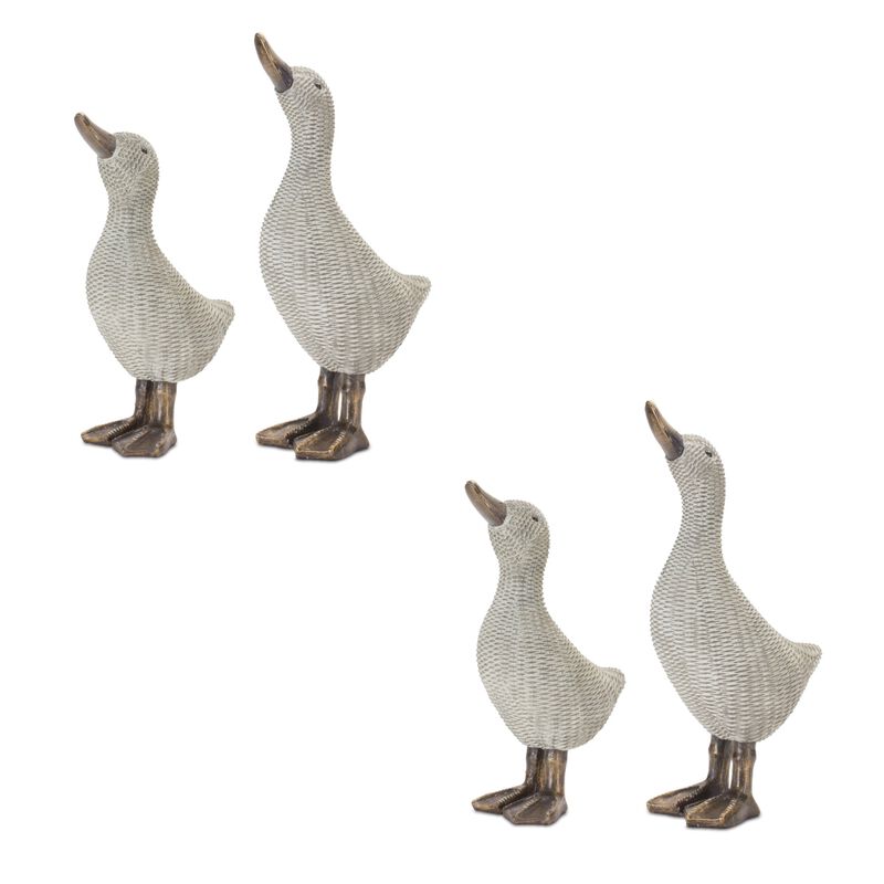 Set of 4 Duck Figurines Decorative Garden or Home Decor Accents