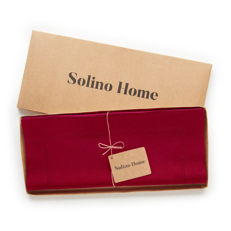 Solino Home Cotton Linen Hemstitch Table Runner