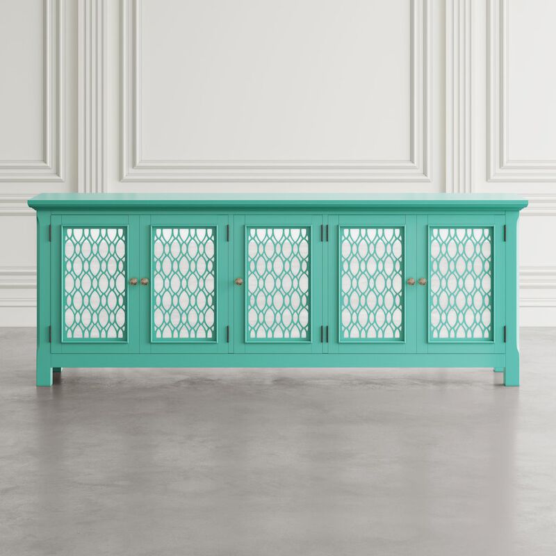Jofran Isabella 86 Luxury Mirrored Sideboard Storage Cabinet