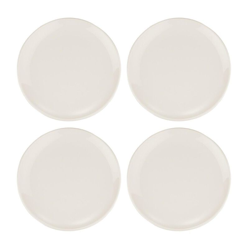 Gourmet dia.6.75" Round Warm White Porcelain Plate (Set of 4)