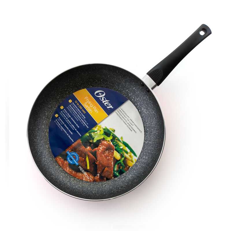 Oster Merrion 12 Inch Aluminum Frying Pan in Red with Bakelite Handle
