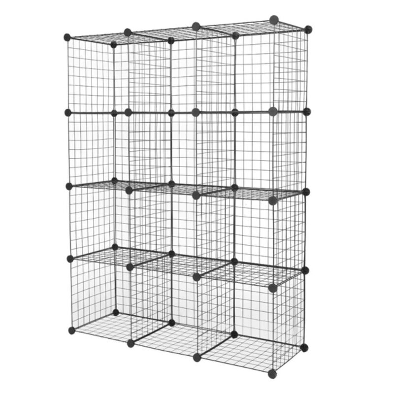12-Cube Organizer Storage Shelves Versatile Shelving Unit for Home, Office, or Closet Organization