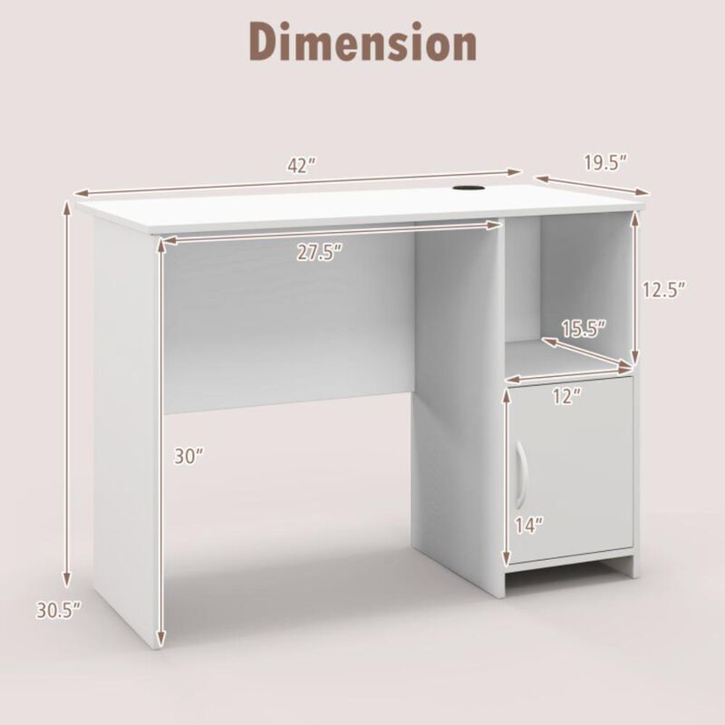 Hivvago Modern Computer Desk with Cabinet