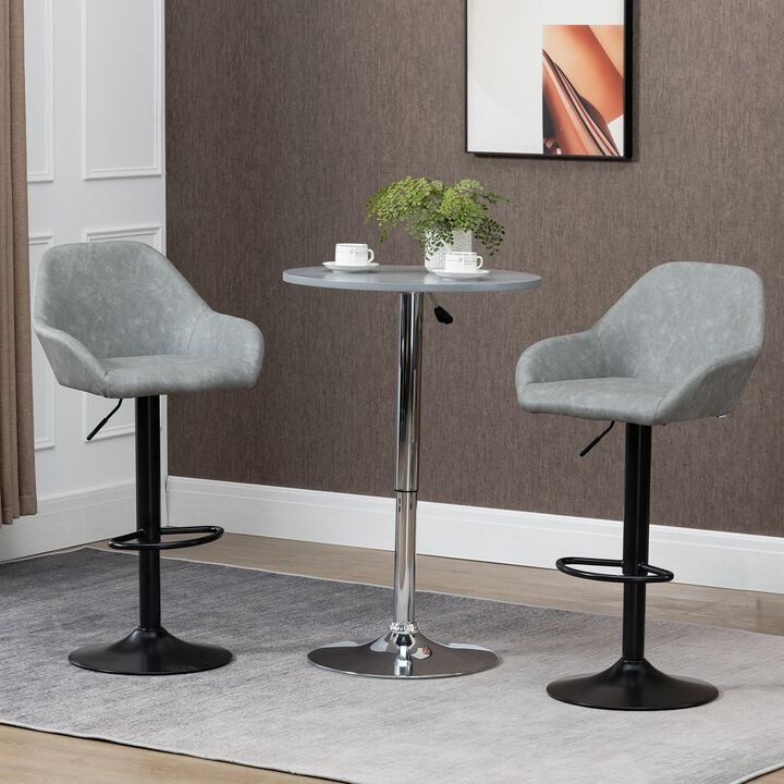 Gray Kitchen Perches: Adjustable Swivel Bar Stools Set of 2