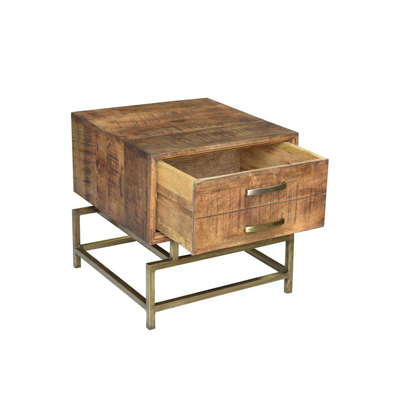 Mid-Century Goldbust 1-Drawer Side Table