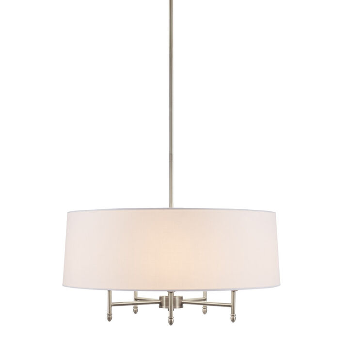 Presidio 5-Light White Drum Shade Chandelier