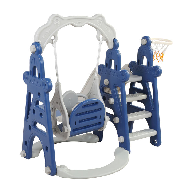 3-In-1 Toddler Extra-Long Slide and Swing Set