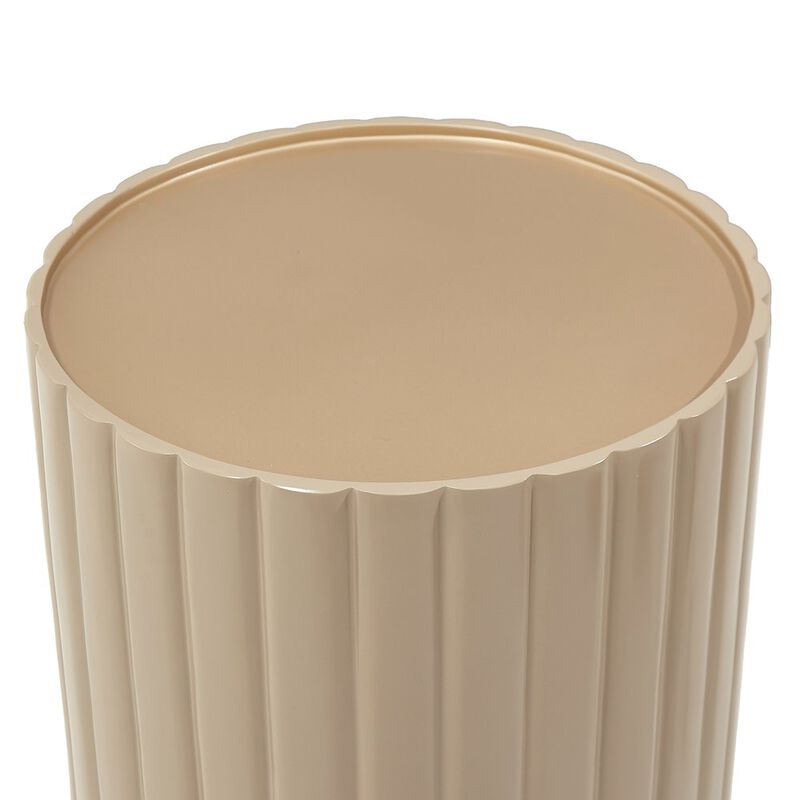 Michael Amini Malibu Crest Round Chairside Table - Chardonnay