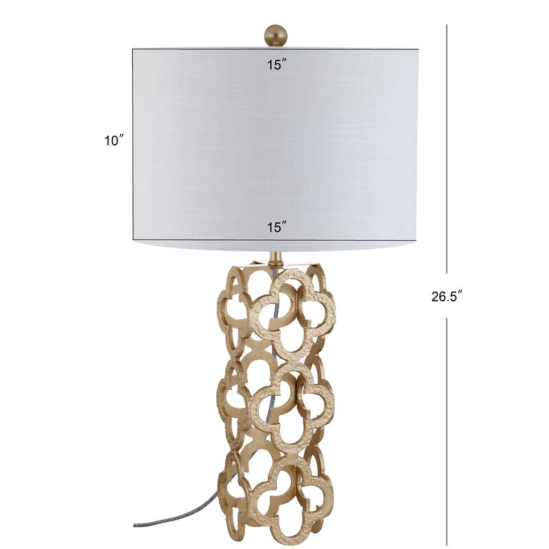 Oliver Metal Quatrefoil LED Table Lamp