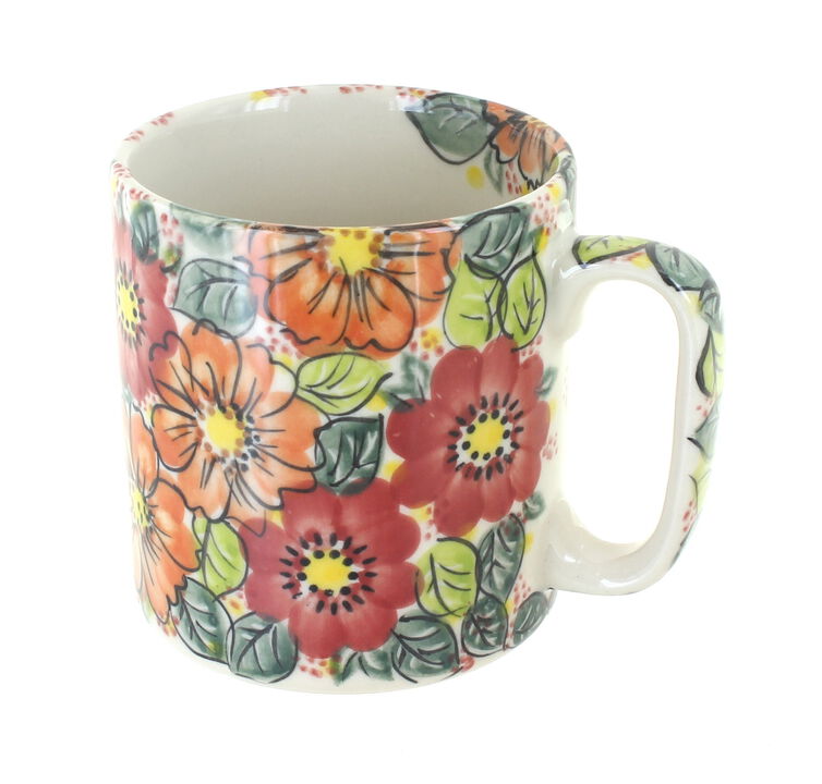 Blue Rose Polish Pottery Blue Dahlia Coffee Mug