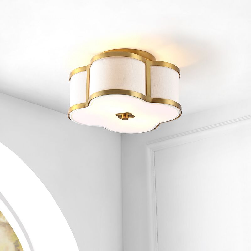 Quatrefoil Scalloped Shade Metal Classic Glam LED Flush Mount