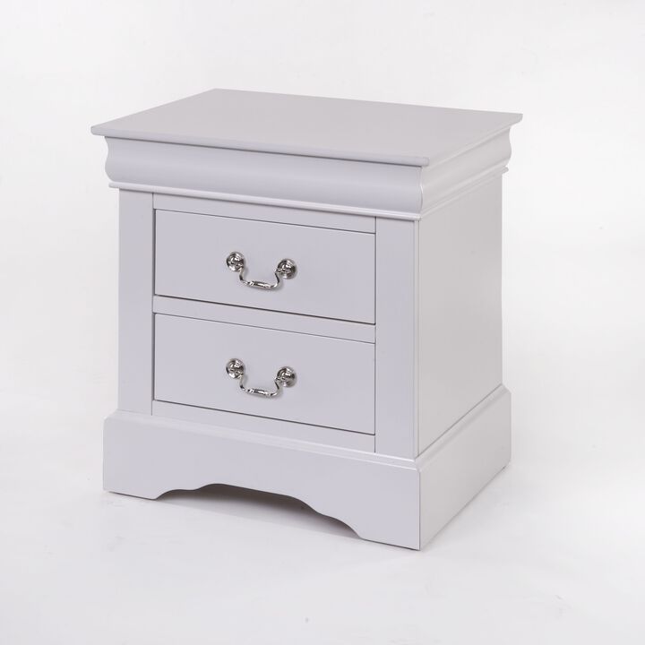 ACME Louis Philippe III Nightstand, White