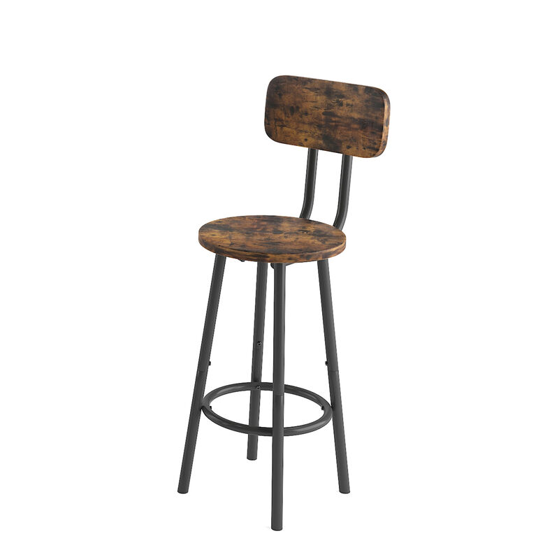 Streamdale Bar Table, Equipped With 2 Bar Stools, With Backrest And Partition