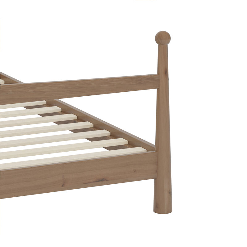 Merax Mid-Century Modern Platform Bed with Upholstered Headboard