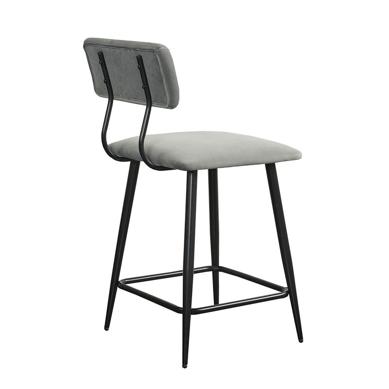 Gracie Mills Roscoe 25" Tufted Metal Frame Counter Stool