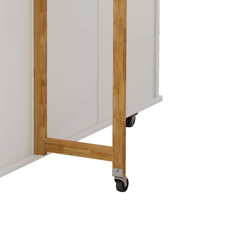 Kitchen Island Cart with 2 Door Cabinet and Three Drawers,43.31 Inch Width with Spice Rack, Towel Rack （White)