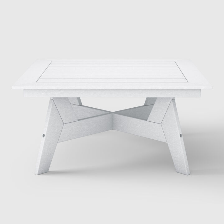 WestinTrends Modern Low Outdoor Patio Square HDPE Coffee Table