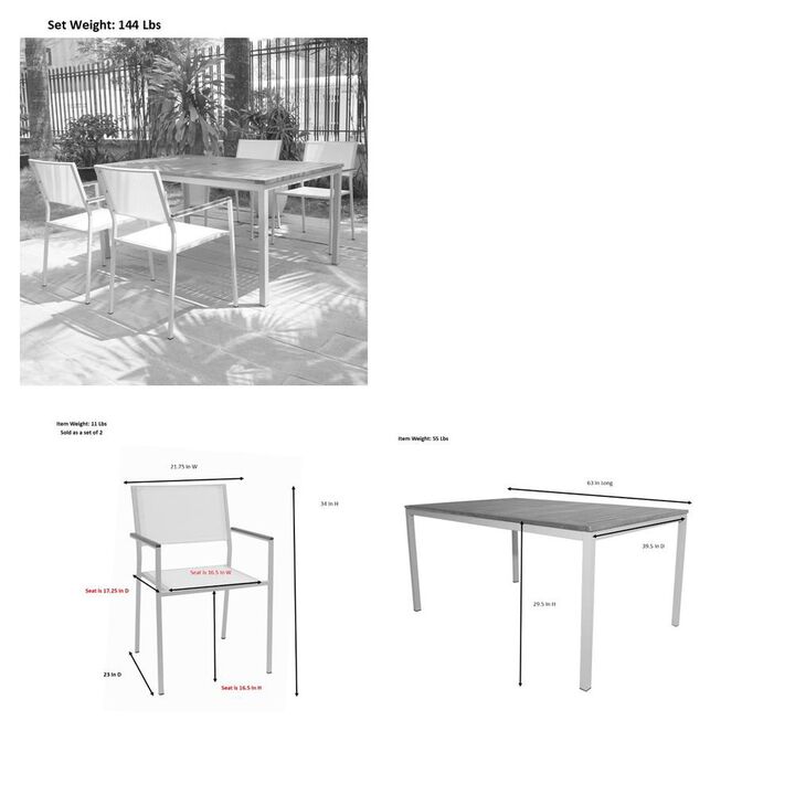Carolina Living Braylee Outdoor Dining Set - Set of 5 - Black