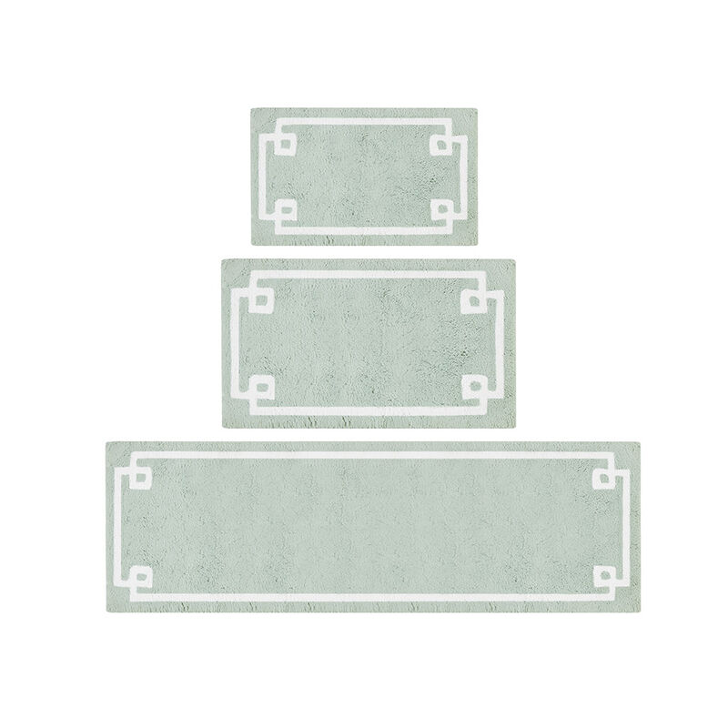 Gracie Mills Tiffany Bordered Medium Pile Tufted Cotton Bath Rug" - 24x72"