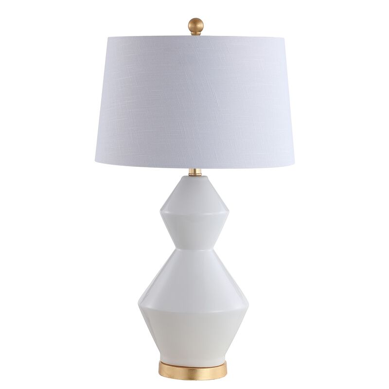 Alba Geometric Ceramicmetal LED Table Lamp