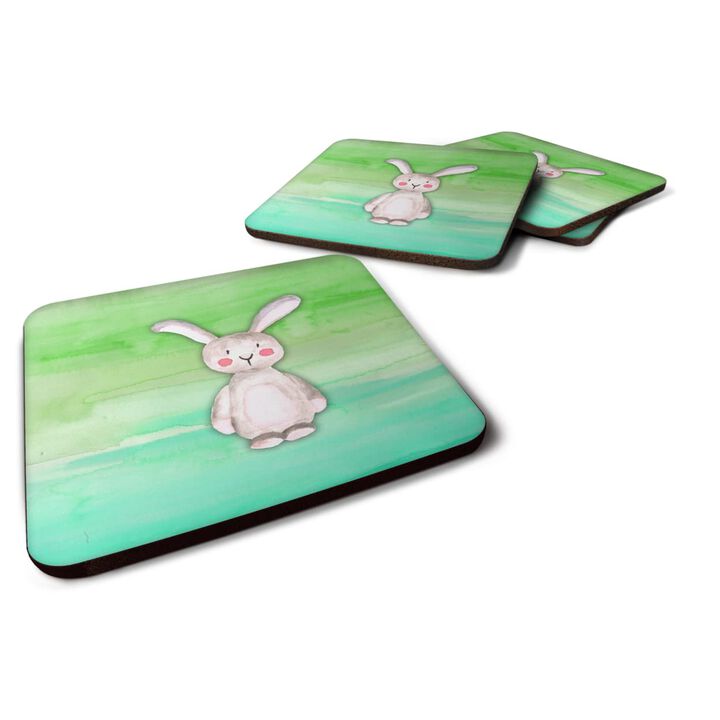 Caroline's Treasures Bunny Rabbit Watercolor Decorative coasters, 3.5, Multicolor