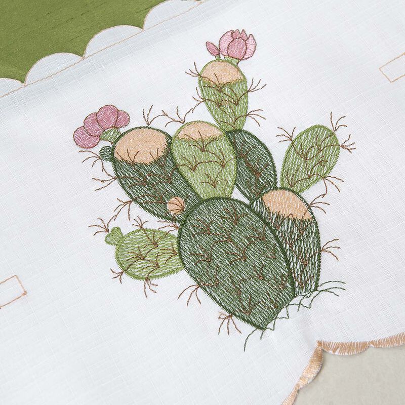 RT Designer's Collection 3 Piece Set Adds Charm Any Kitchen Decor Monarch Cactus Kitchen Curtain 52" x 18" Sage