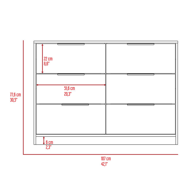 DEPOT E-SHOP Egeo 4 Drawers Dresser, Superior Top, Black / Pine