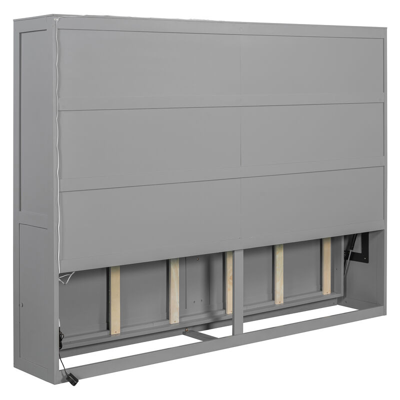 Merax Murphy Bed Wall Bed with LED Lights