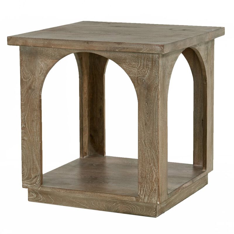 Alex Hamilton Archie Solid Wood End Table in North Creek Brown