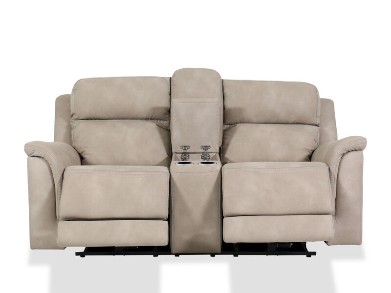 DuraPella Dual Power Reclining Loveseat with Console