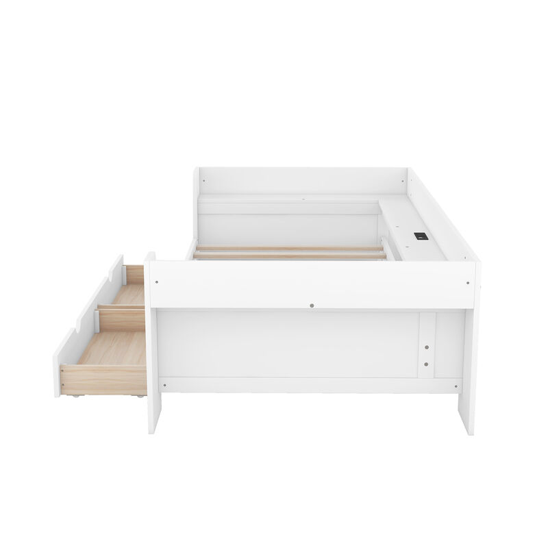 Merax Daybed Bed with Shelves and Drawers