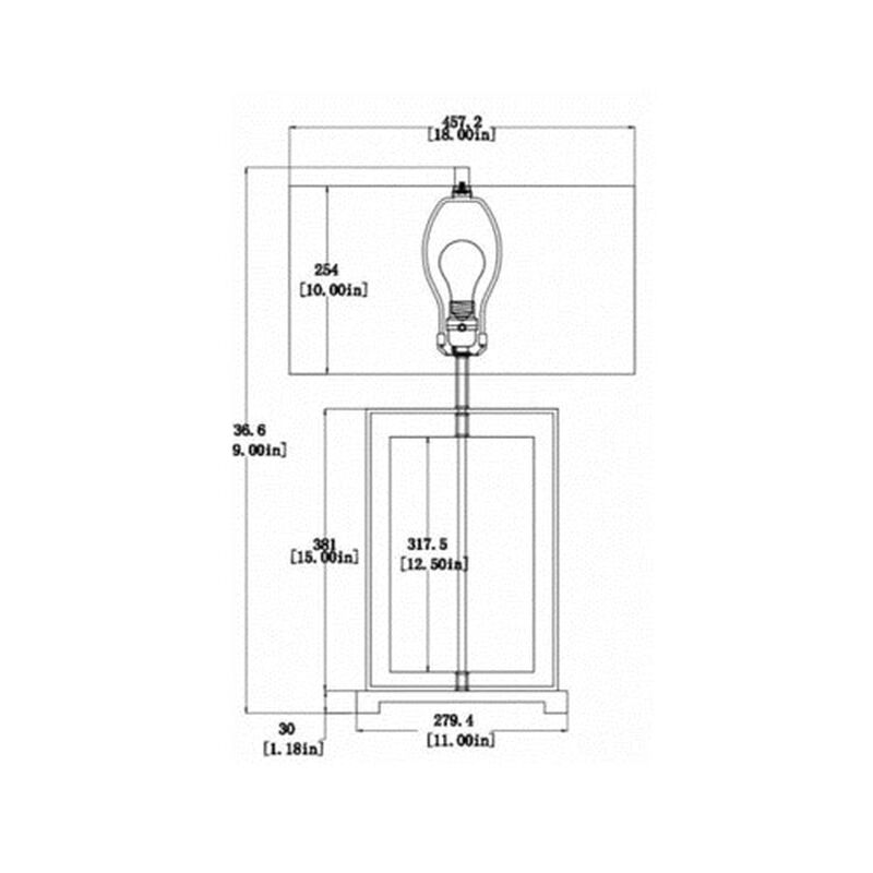 Rectangular Table Lamp Chrome Metal LED Light