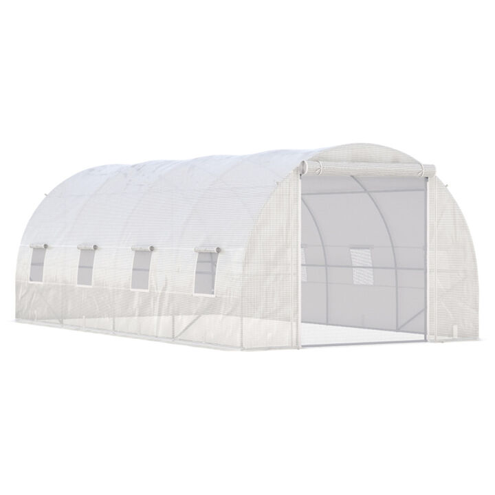Outdoor Steel Frame Greenhouse Tunnel, Weather-Resistant Garden Warm House