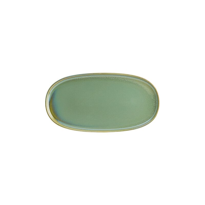 Sage 12" x 6.25" x h:0.75" Oval Green Porcelain Platter