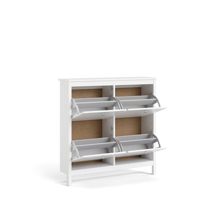 Tvilum Madrid 4 Drawer Shoe Cabinet, White