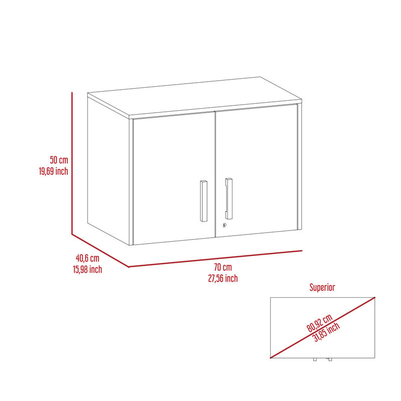 Medford 2-Door Rectangle Wall Cabinet Black Wengue