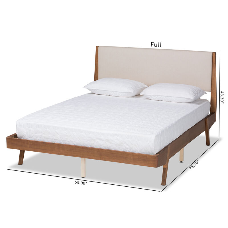 Baxton Studio Senna Beige Fabric Upholstered King Size Platform Bed