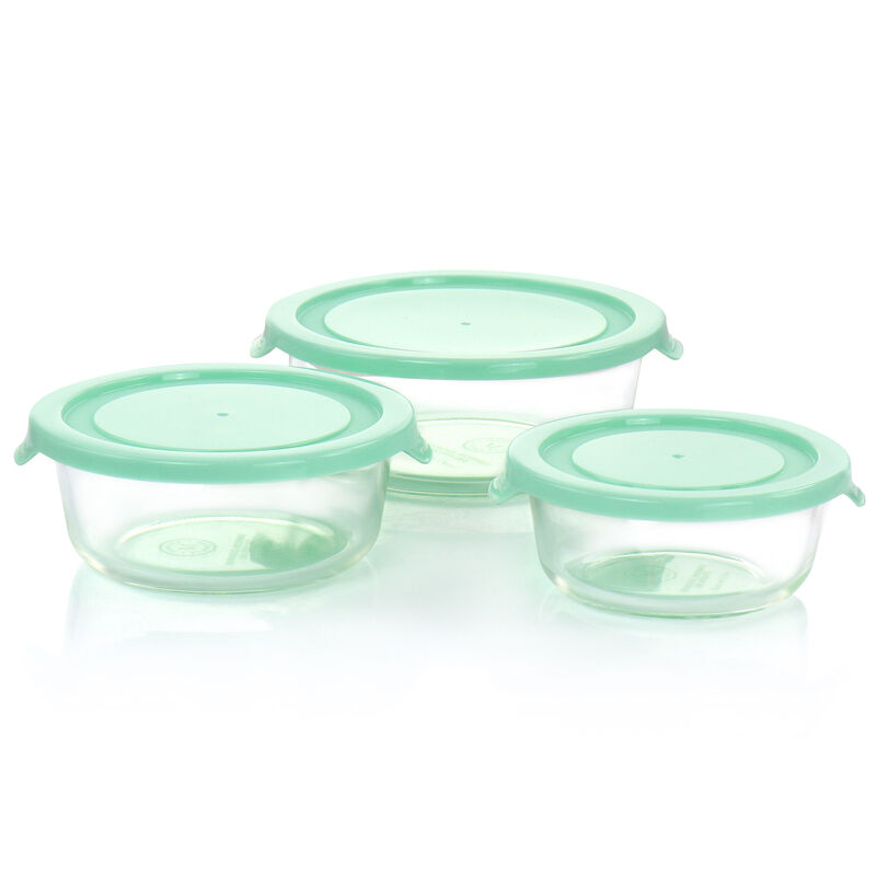 Martha Stewart 6 Piece Assorted Glass Storage Container and Lid Set  in Mint
