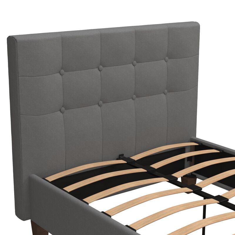 Ryder Black Linen Upholstered Bed